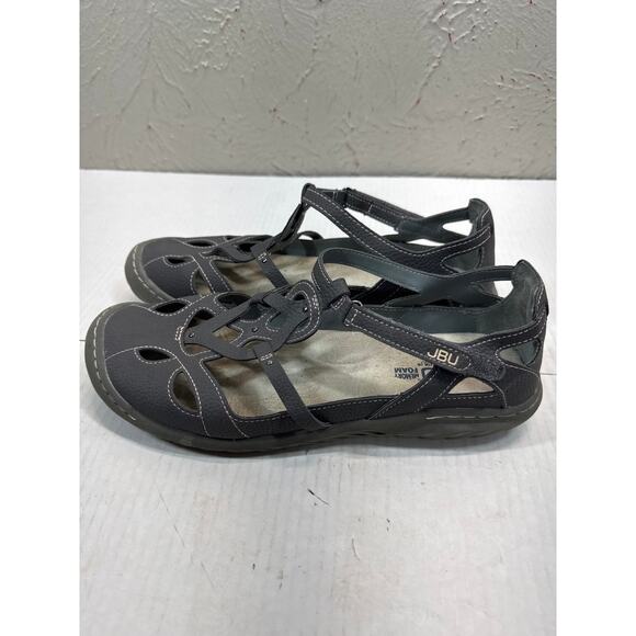 JBU by Jambu Womens Sport Sydney Sandals Memory Foam Faux Leather Gray 10 M - Picture 2 of 4